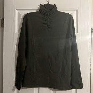 NWT dark olive scrunched turtleneck sweater